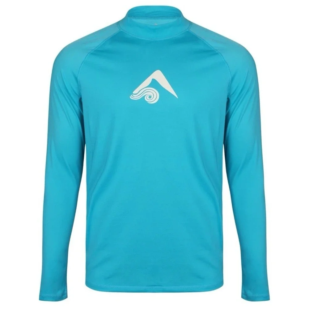 Kanu Surf Boys Platinum Long-Sleeve Rashguard, Neon‎ Blue, Size 12
